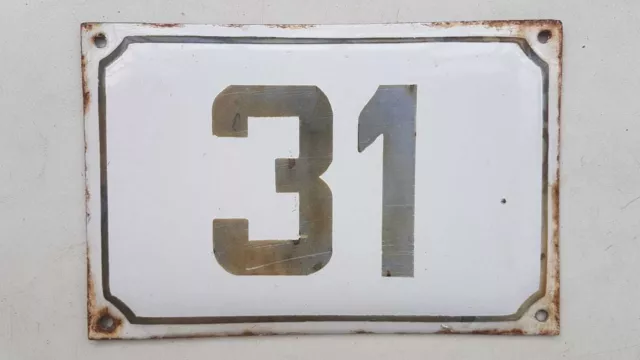 vintage PRE ISRAEL STATE PALESTINE enamel porcelain number 31 house sign # 31