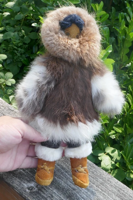 Vintage Mid 20th Century Alaskan Native Handmade Doll - 10.5" Long