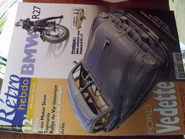 µ? Revue Retro Hebdo n°40 Ford Vedette Panhard PL 17 BMW R27 Ariés