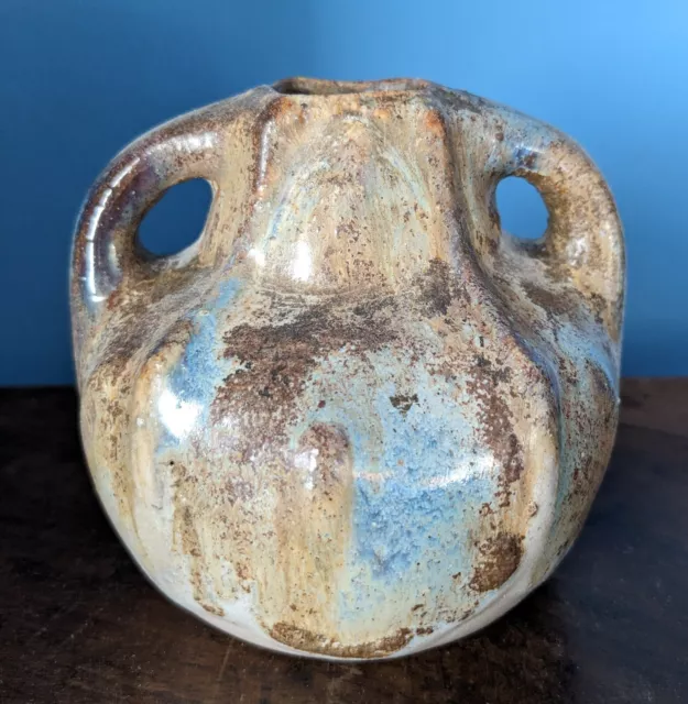 Ancien vase en grès art nouveau céramique pot poterie début XXe déco