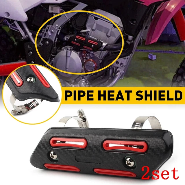 2X Pipe Heat Shield Guard Cover For Honda CRF450R 2002-2020 CRF450X 2005-20 Red