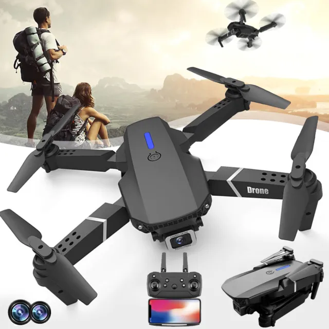 Drone con 2 cámaras RC cuadricóptero selfie drones, transmisión WiFi FPV cuadricóptero