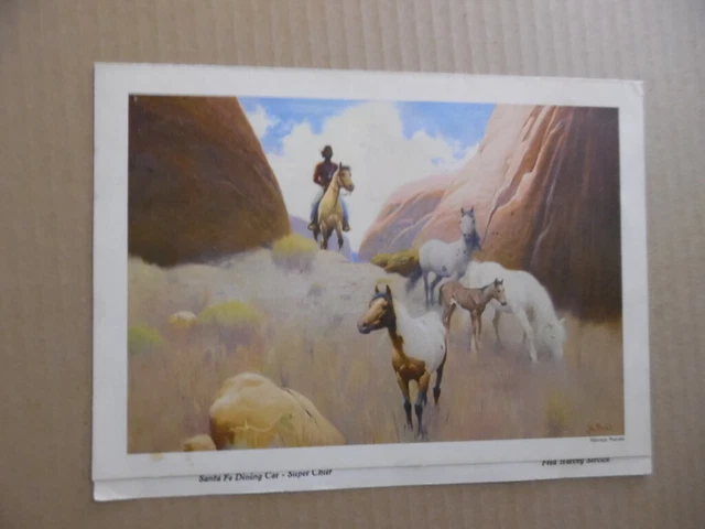 Vintage Fred Harvey Santa Fe Railway Super Chief Dining Car Menu Navajo Ponies Vintage Fred Harvey Santa Fe Railway Super Chief Dining Car Menu Navajo Ponies