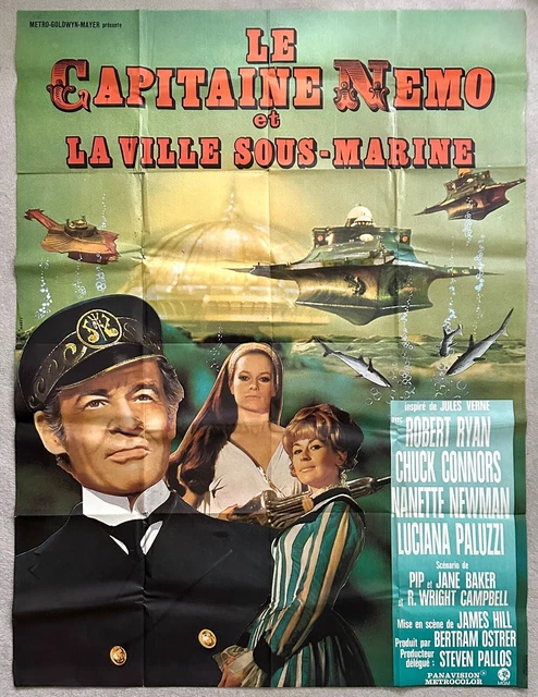 Original  vintage 1969 French film poster Captain Nero 20000 Leagues 155 x 116cm