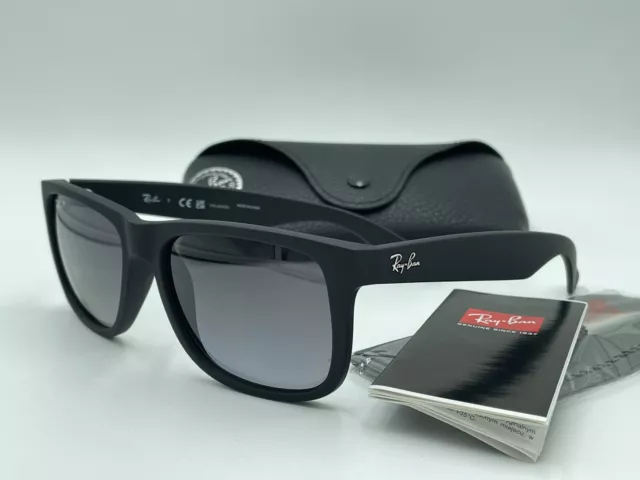 Ray Ban RB4165 622/T3 JUSTIN CLASSIC Black/ Polarized Grey Gradient AUTHENTIC