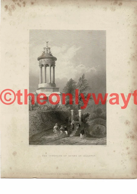Cenotaph of Burns, Alloway, Bartlett, R Burns Book Illustration (Print), c1840