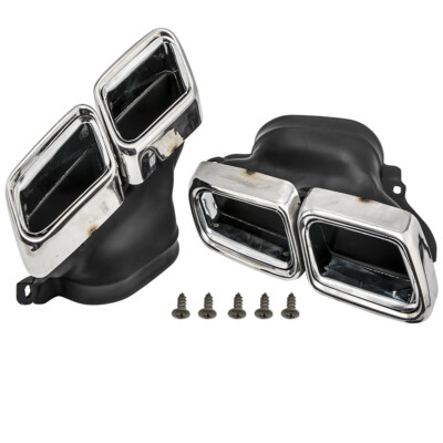 2X Garniture tuyaux queue lunette carrée chromée pour Mercedes W222 W212 E63 