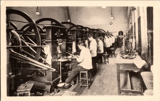 Men Working in The Press Room, The Royal Mint UK Vintage Postcard F62