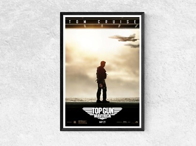 Photo Encadrée Tom Cruise Top Gun Maverick - A4 Avec Signature Imprimée, Cadeau Fan Cinéma