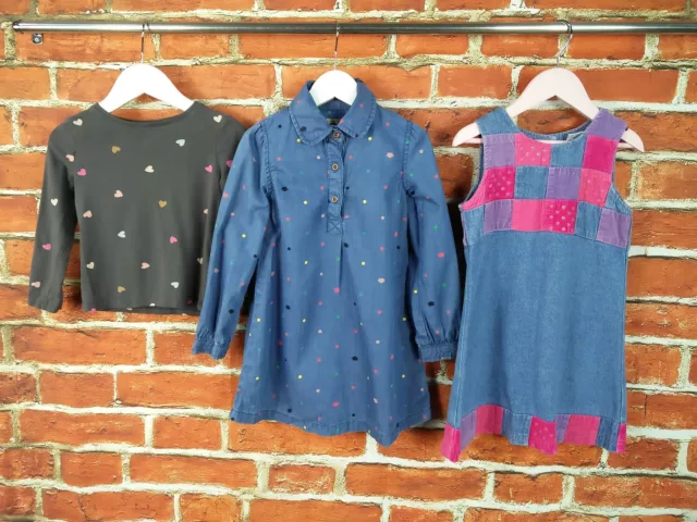 Girl Bundle Age 2-3 Years H&M Next Etc Pinafore Shirt Dress Denim Patchwork 98Cm