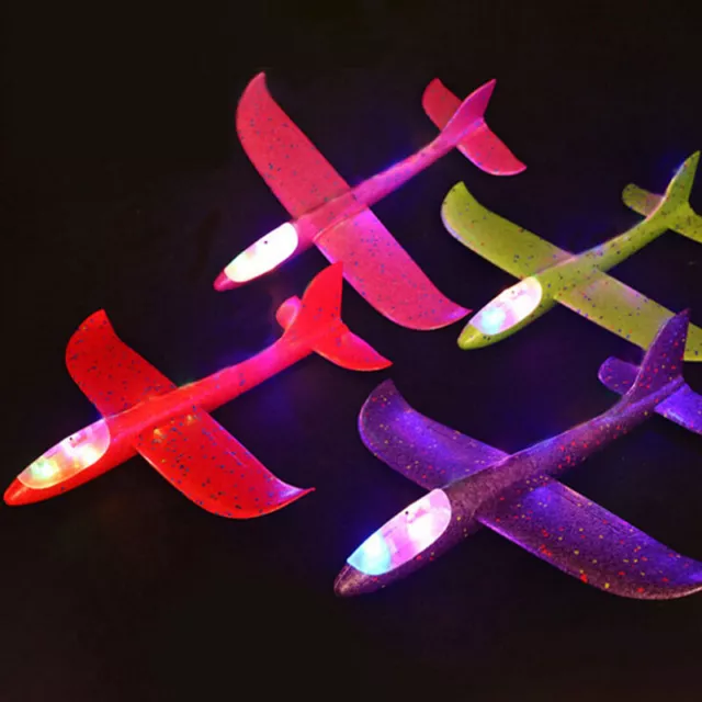 Giocattoli LED 48 cm illuminazione aereo bambini fai da te lancio a mano aliante volante aereo in schiuma + XM