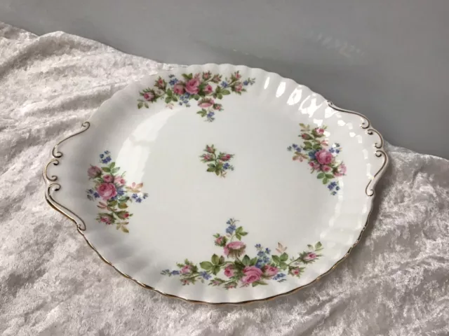 Royal Albert Moss Rose Bone China Cake Plate VGC High Tea