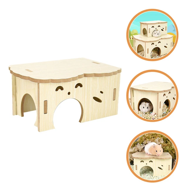 Maison Pour Hamster Avec échelle - Cachette En Plastique PVC Blanc, 27x15 Cm, Pour Hamster, Cobaye Et Petits Rongeurs