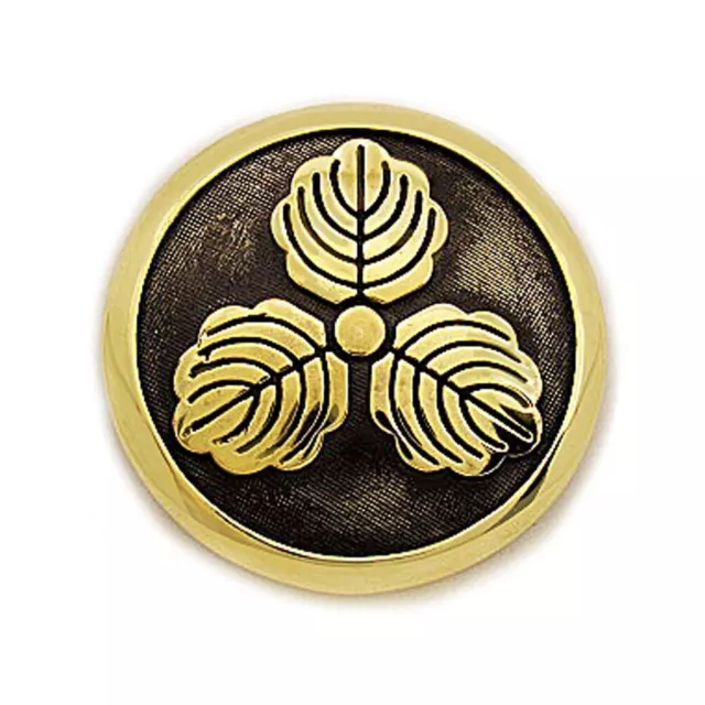 Concho de latón Family Crests of Japón Samurai Sima Sakon