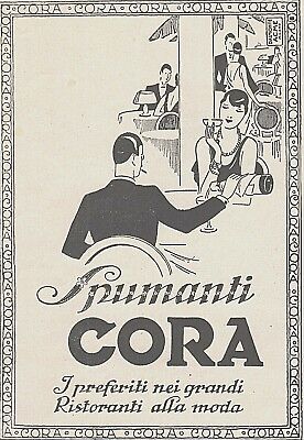 PUBBLICITA' 1926 AMARO CORA TORINO UOMO SCHIETTO CUORE BOTTIGLIA  DALMONTE ACME 