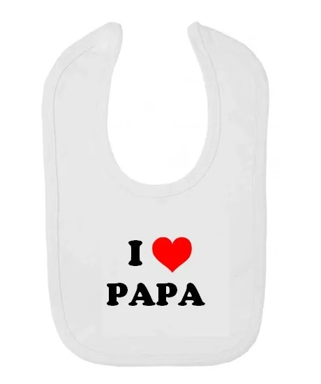 Baby Bib I Love Papa Children Clothing Infant Custom Design Grandpa Gift