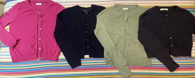 Pacchetto cardigan per ragazze taglia età 8-9 anni GAP bambini NEXT M&S blu navy verde rosa