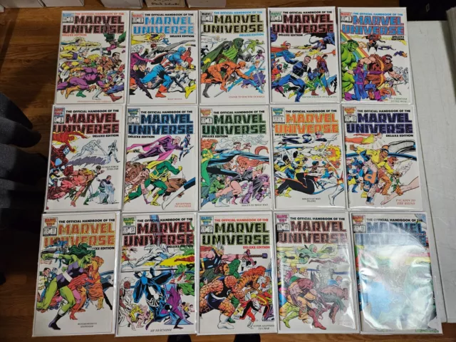 Official Handbook of the Marvel Universe Deluxe Edition #1-15 Comic Lot/ Set