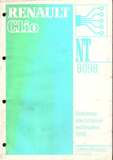 revue technique AUTOMOBILE RENAULT CLIO NT 8098 shémas électrique 1995