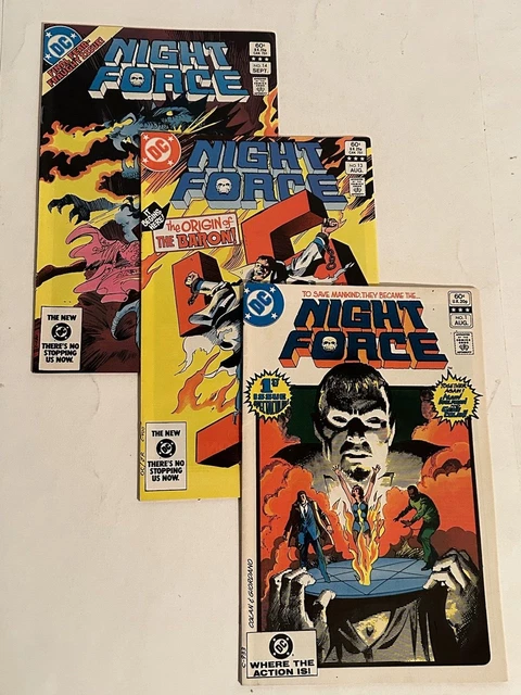 Lot of 3 Night Force #1,13,14 Vol 1 1982-83 DC Comics Giordano Covers G/VG