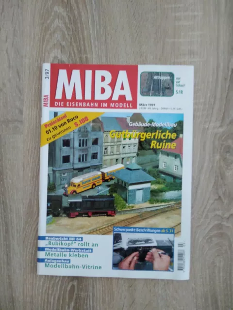 Zeitschrift Magazin Heft Modellbau / Dioramenbau Eisenbahnbau MIBA 3/1997