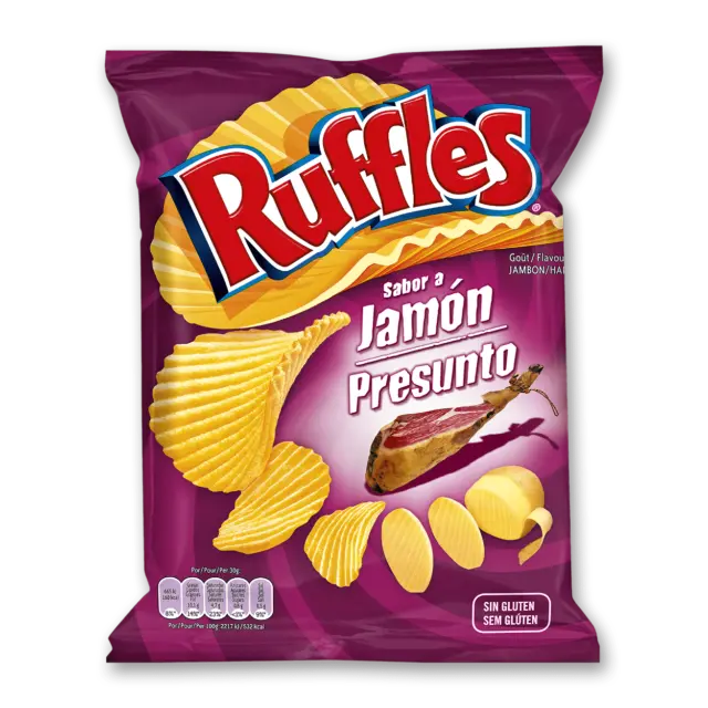 150G Ruffles Jamon / Presunto / Ham Flavour *Potato* *Chips* *Crisps* *Snack*