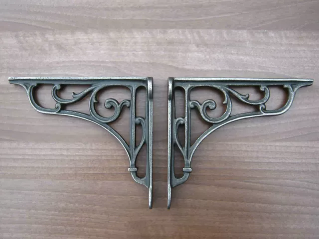 Antique Style Pair of Cast Iron Victorian, Vintage  Shelf  Brackets