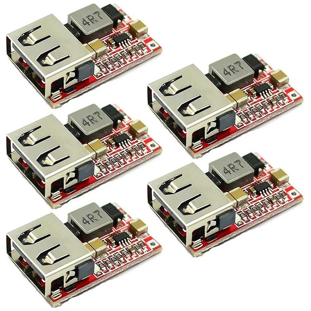 5 StüCk DC-DC AbwäRts Wandler Auto USB  Modul 6-24V 12V 24V Bis 5V 3A  Span4488