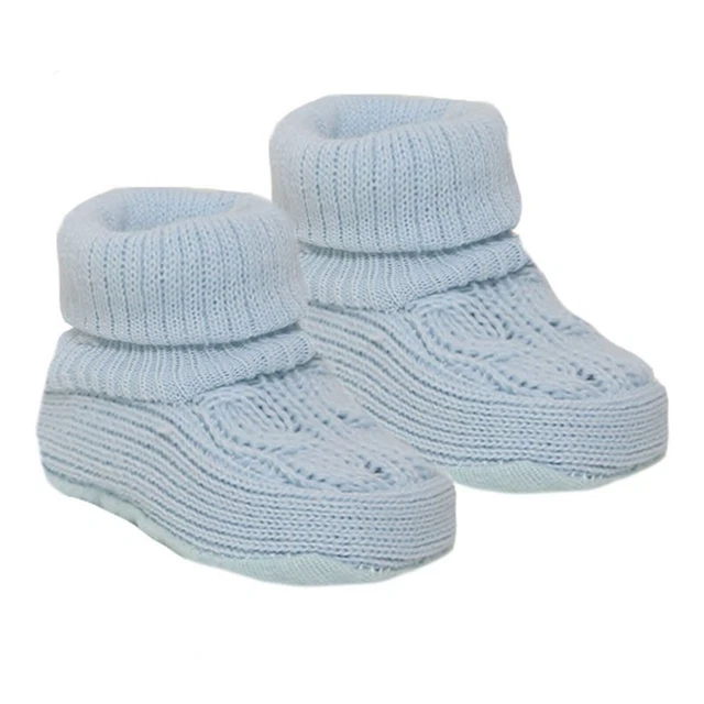 Babystiefel weiche Strickstiefel rosa blau grau Junge Mädchen Neugeborenes 0-3 Monate