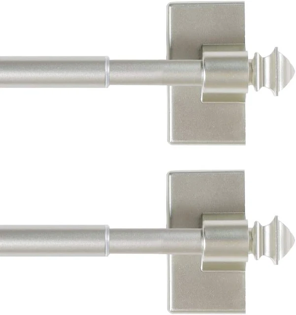 2 Pack Magnetic Curtain Rods for Metal Doors Top Bottom Multi-Use 16 to 28 Inch