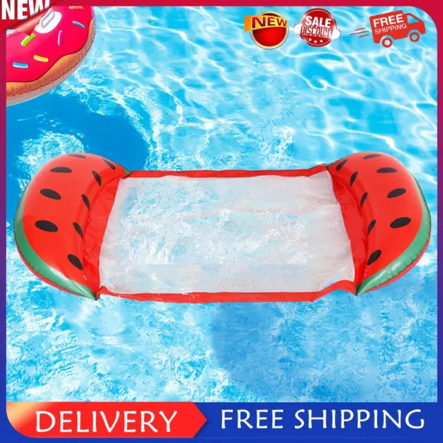 Foldable Floating Water Hammock Lounger Inflatable Pool Air Mattress(Watermelon)