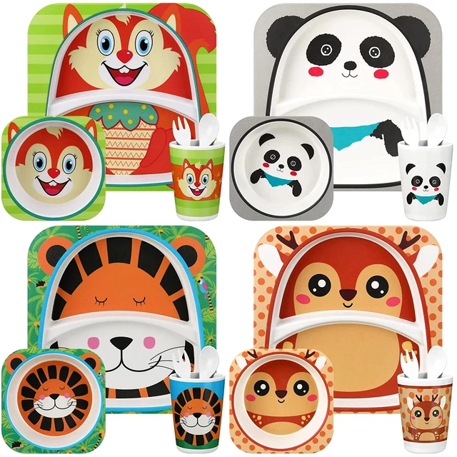 20 Pc Kids Toddler Plates and Bowls Set Mealtime Feeding Set for Kids and Toddle