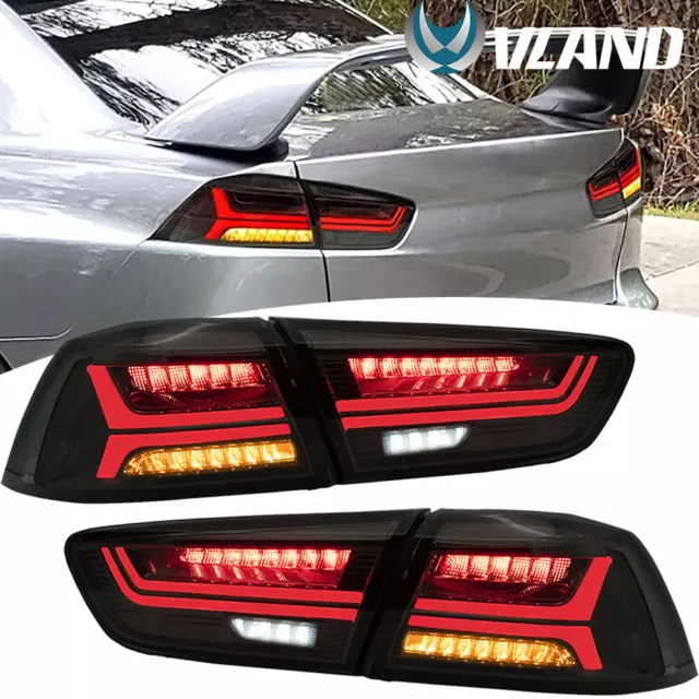 2X  VLAND Feu arrière LED fumé séquentiel pour Mitsubishi Lancer EVO X 2008-2020