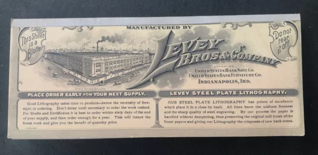 Checks for Morris State Bank Pony MT by Levey Bros. US Bank Note of Indianapolis