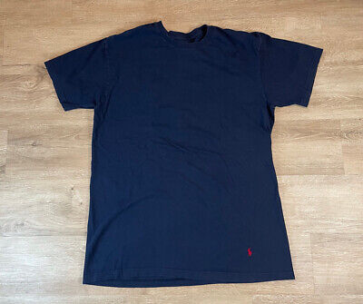 Men’s Polo Ralph Lauren Sz L Navy Blue Crew Neck T-Shirt Short Sleeve