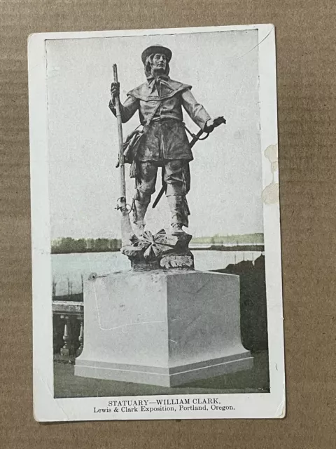 Postcard Portland OR Oregon William Clark Statue Lewis And Clark Vintage UDB