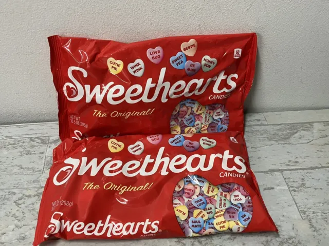 2 Bags Sweethearts Candies The Original Valentines Seasonal 10.5oz  NEW & FRESH