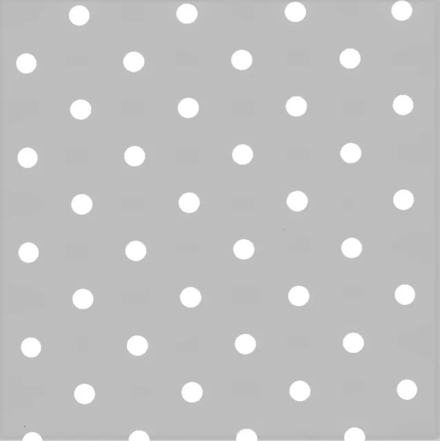180cm Wider Width Silver Grey Polka Dot PVC Vinyl Wipe Clean Oilcloth Tablecloth