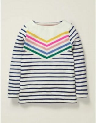 Girls Ex Mini Boden Multi Striped Breton Style Top long sleeved age 5-6