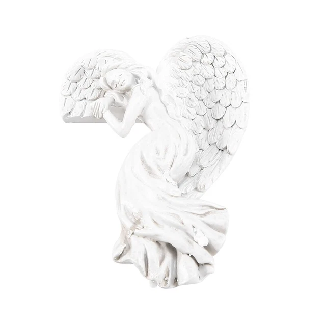 Scultura Creativa In Resina Di Cherubino Con Statuetta Di Angelo