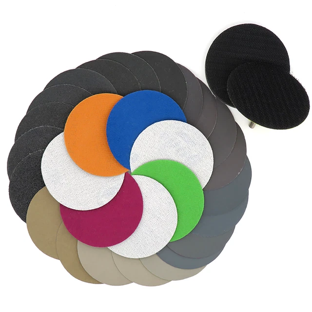1",  2" 996A Wet/ Dry Sandpaper Paper Discs Hook & Loop Wood/ Metal Polishing