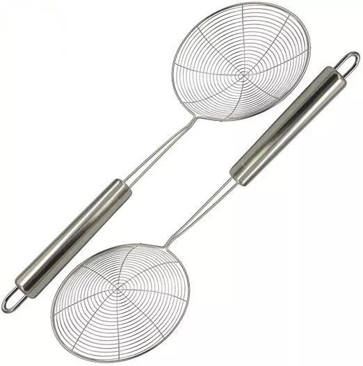 Skimmer Chinese/Indian  Strainer Ladle in 3 sizes for Frying Pakora & Chips 3