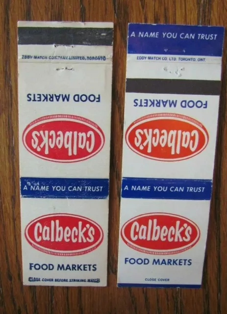 Supermarket Matchbook Matchcover: Calbeck's Food Markets (Toronto, Ontario) -F9
