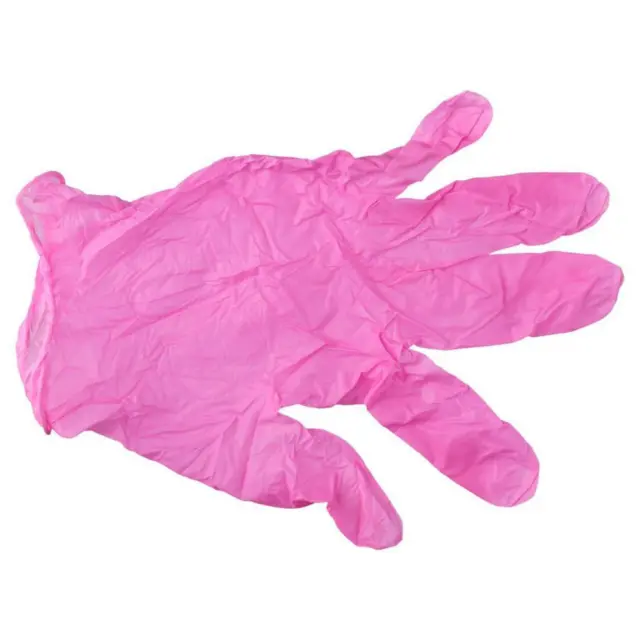 100PCS PVC Gauntlets Pink Works Gloves Portable Disposable Glove  Baking
