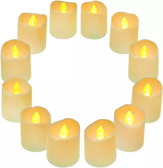 Set Di 12 Candele Senza Fiamma a Batteria, Realistico Candele LED, Luce Calda Fl