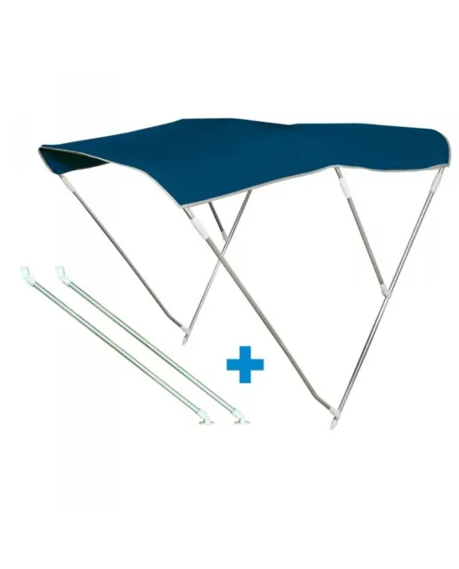 Pack Bimini 3 arceaux alu - bleu - 220 à 230 cm - h 115 cm + bras de support