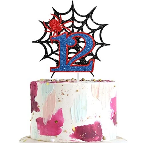 Dalaber Spider Man Cake Topper for 12th Birthday - Boys 12th Birthday Party