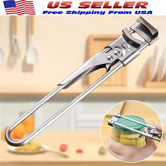 Adjustable Multifunctional Stainless Steel Can Opener Jar Lid Gripper Kitchen