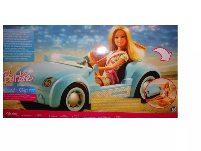 Barbie Beach Glam Cruiser Auto & Puppe Geschenkset 2006 selten HTFN BRANDNEU IN VERPACKUNG 2