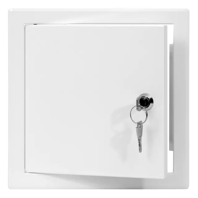 White Metal Access Panel 200mm x 200mm with Lock / Keys Inspection Door Flap